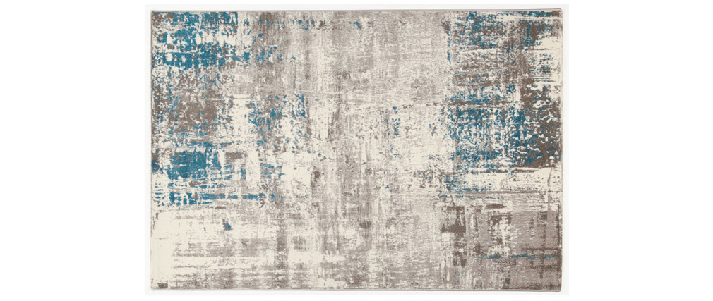 Teppich Elfenbeinfarben und blau 160 x 230 cm CAPS