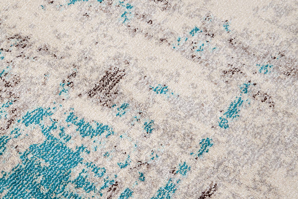 Teppich Elfenbeinfarben und blau 200x 290 cm CAPS