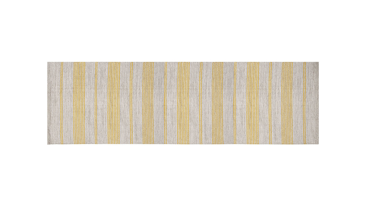 Teppich Flur aus Baumwolle in Gelb und Beige 60x200 cm CABOURG