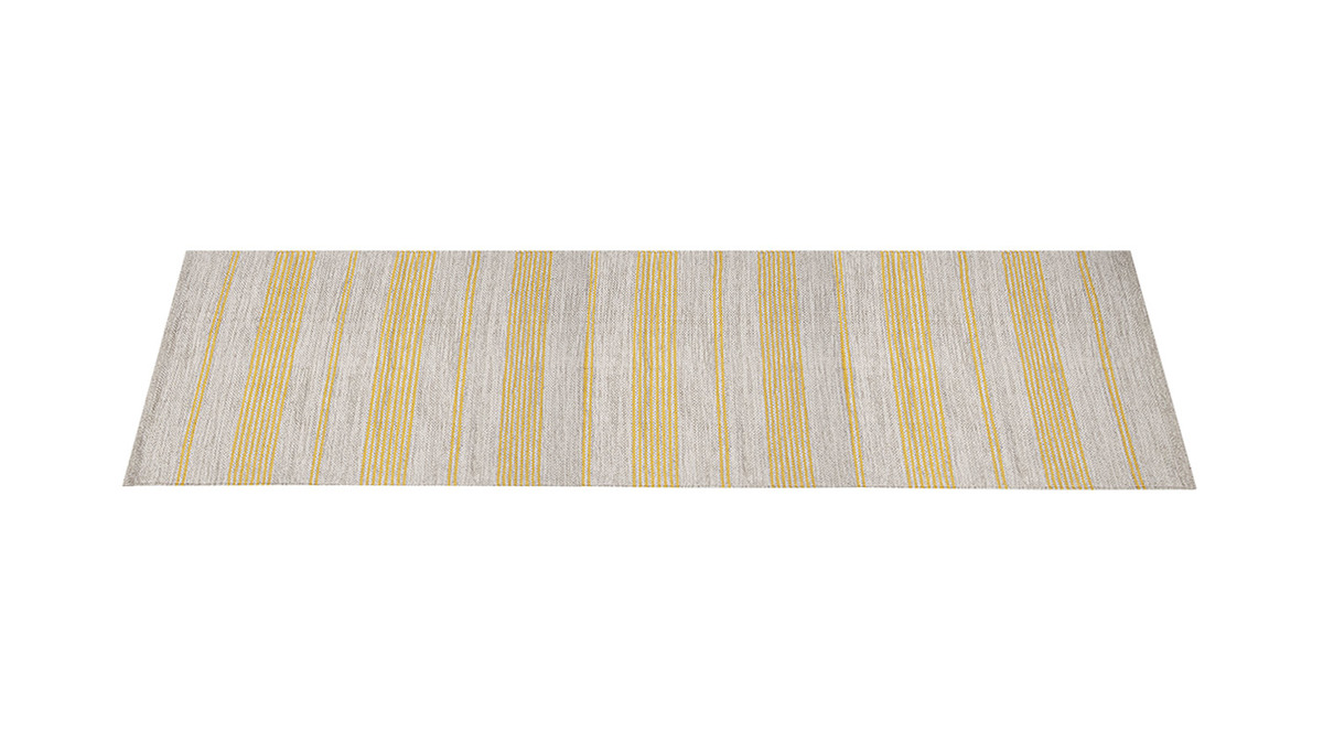 Teppich Flur aus Baumwolle in Gelb und Beige 60x200 cm CABOURG