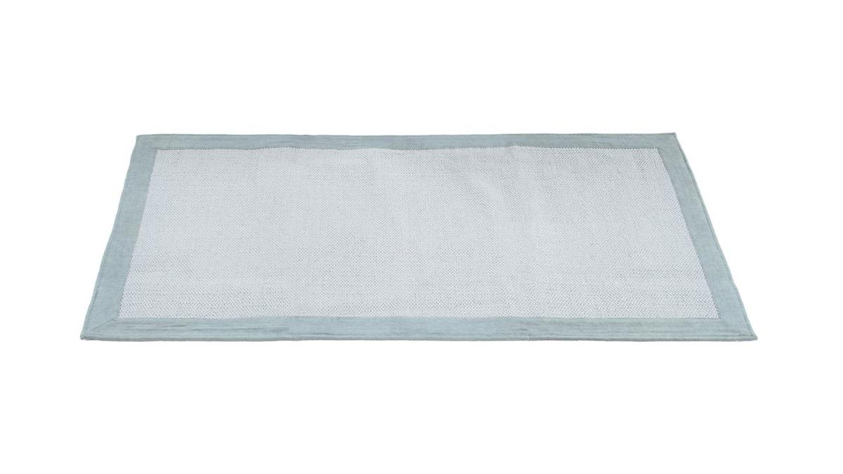 Teppich für den Flur aus perlblauer Baumwolle 60 x 200 cm ASTER