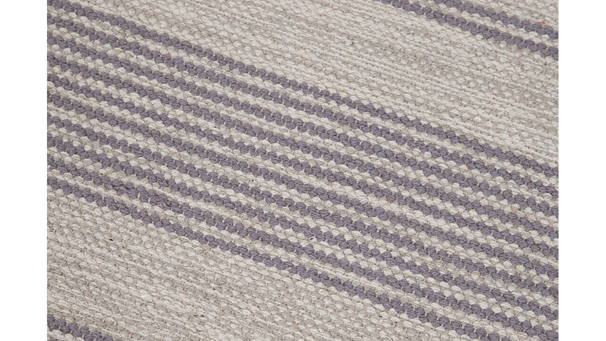 Teppich fr Flur aus Baumwolle in Grau und Beige 60x200 cm CABOURG