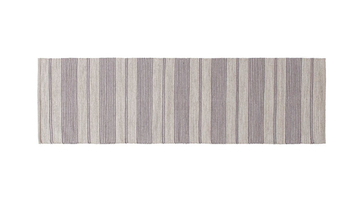 Teppich für Flur aus Baumwolle in Grau und Beige 60x200 cm CABOURG