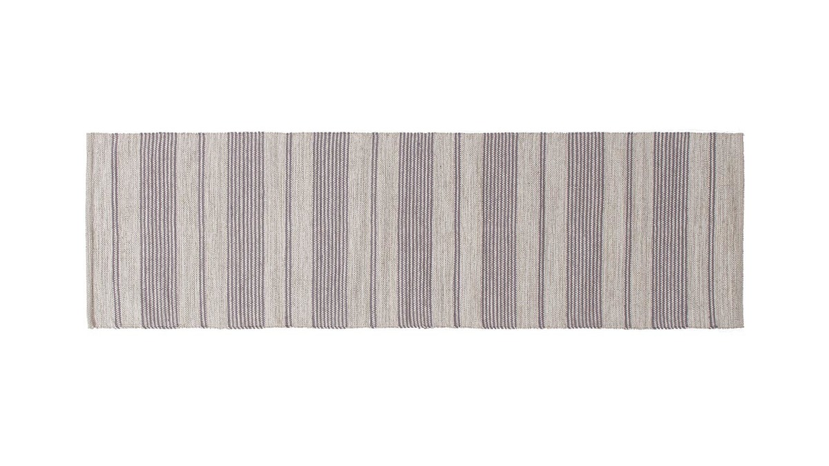 Teppich fr Flur aus Baumwolle in Grau und Beige 60x200 cm CABOURG