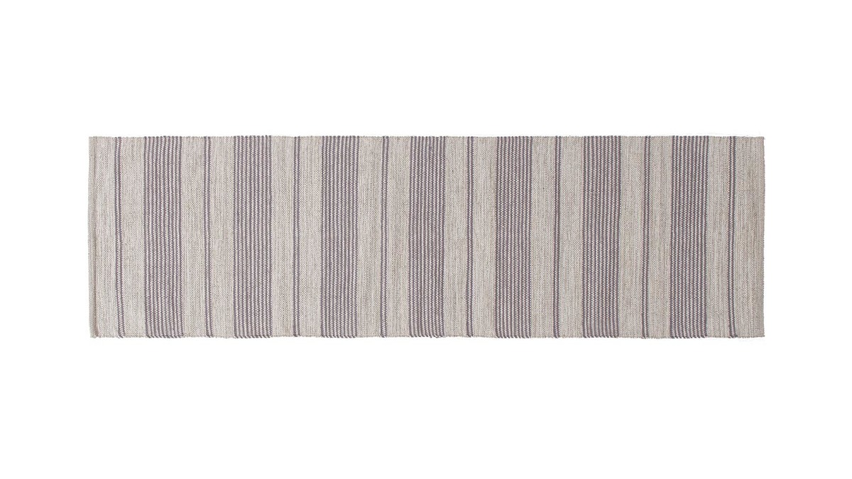 Teppich fr Flur aus Baumwolle in Grau und Beige 60x200 cm CABOURG