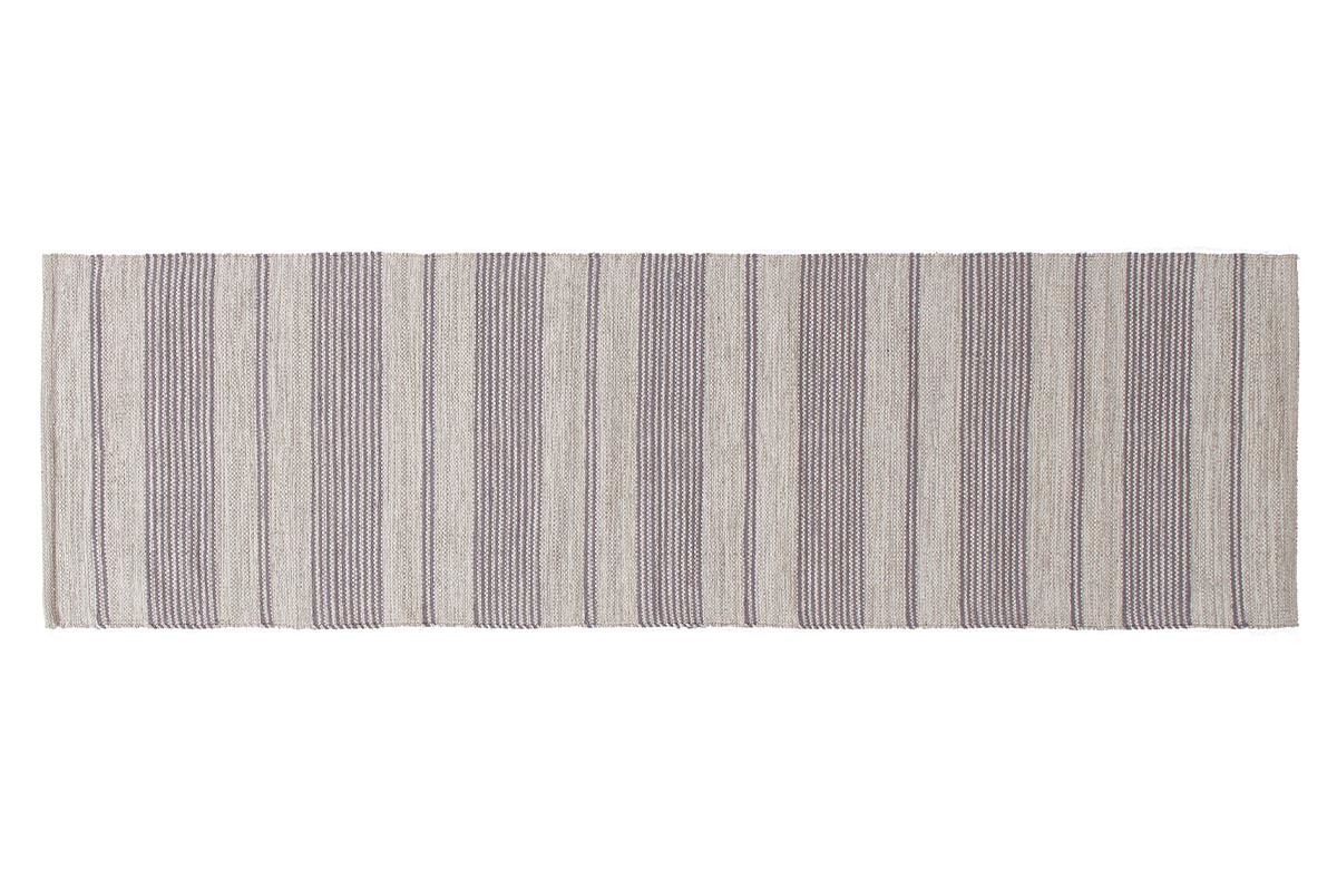 Teppich fr Flur aus Baumwolle in Grau und Beige 60x200 cm CABOURG