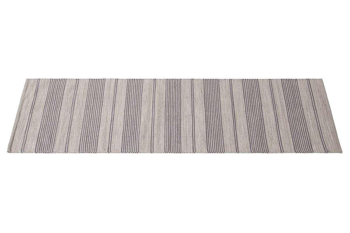 Teppich fr Flur aus Baumwolle in Grau und Beige 60x200 cm CABOURG