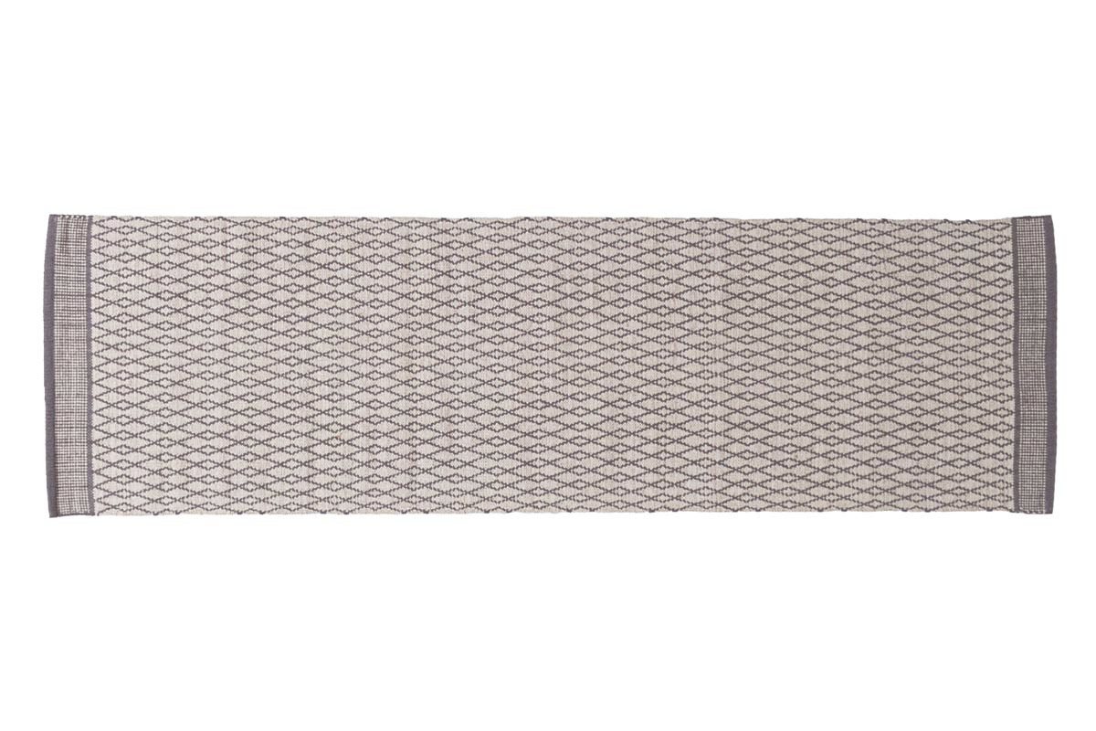 Teppich fr Flur aus Baumwolle in Grau und Beige 60x200 cm TUDY