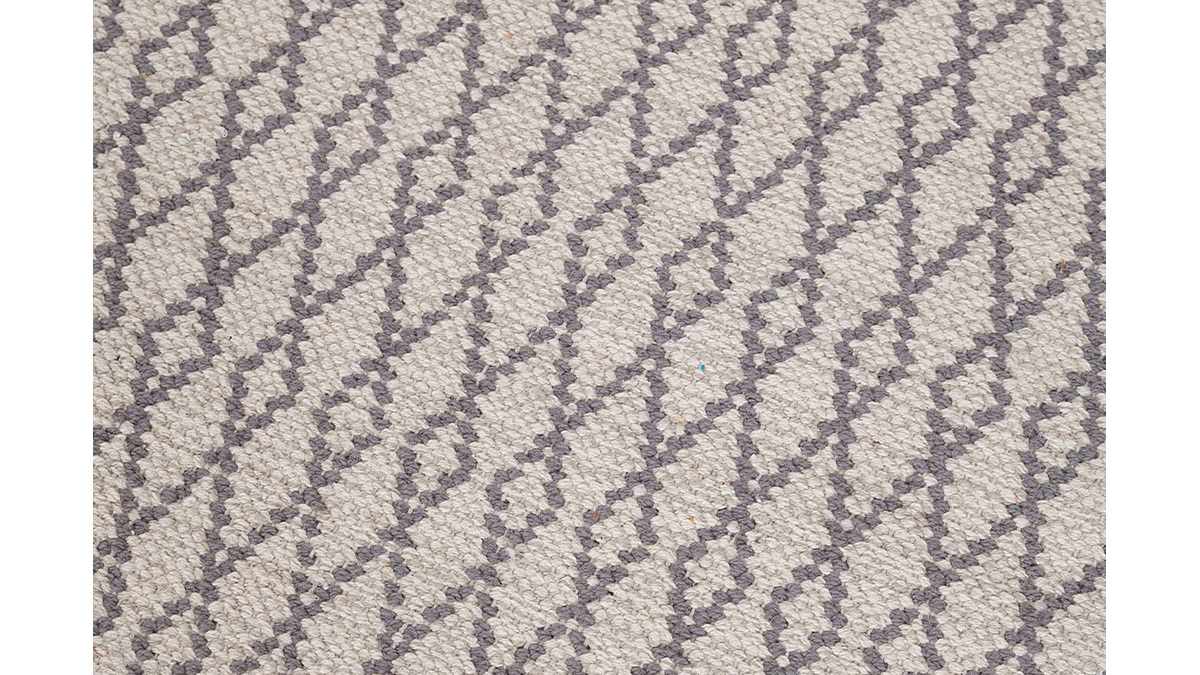 Teppich für Flur aus Baumwolle in Grau und Beige 60x200 cm TUDY