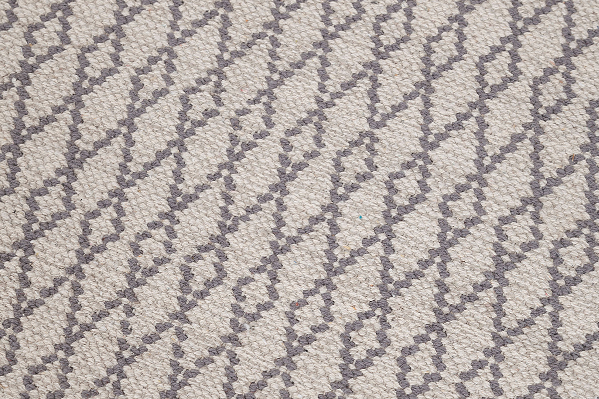 Teppich fr Flur aus Baumwolle in Grau und Beige 60x200 cm TUDY