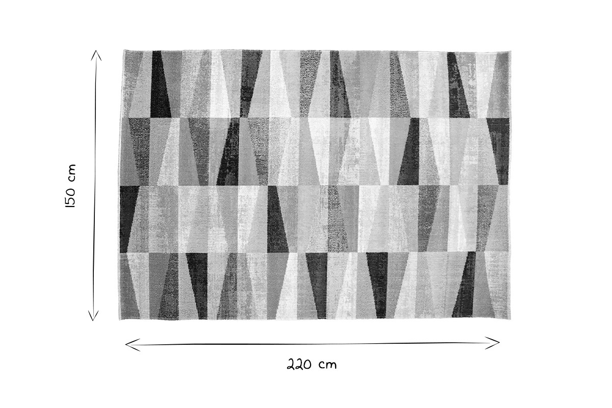 Teppich fr Innen- und Auenbereich mit mehrfarbigem Mustern 150 x 220 cm ARLES