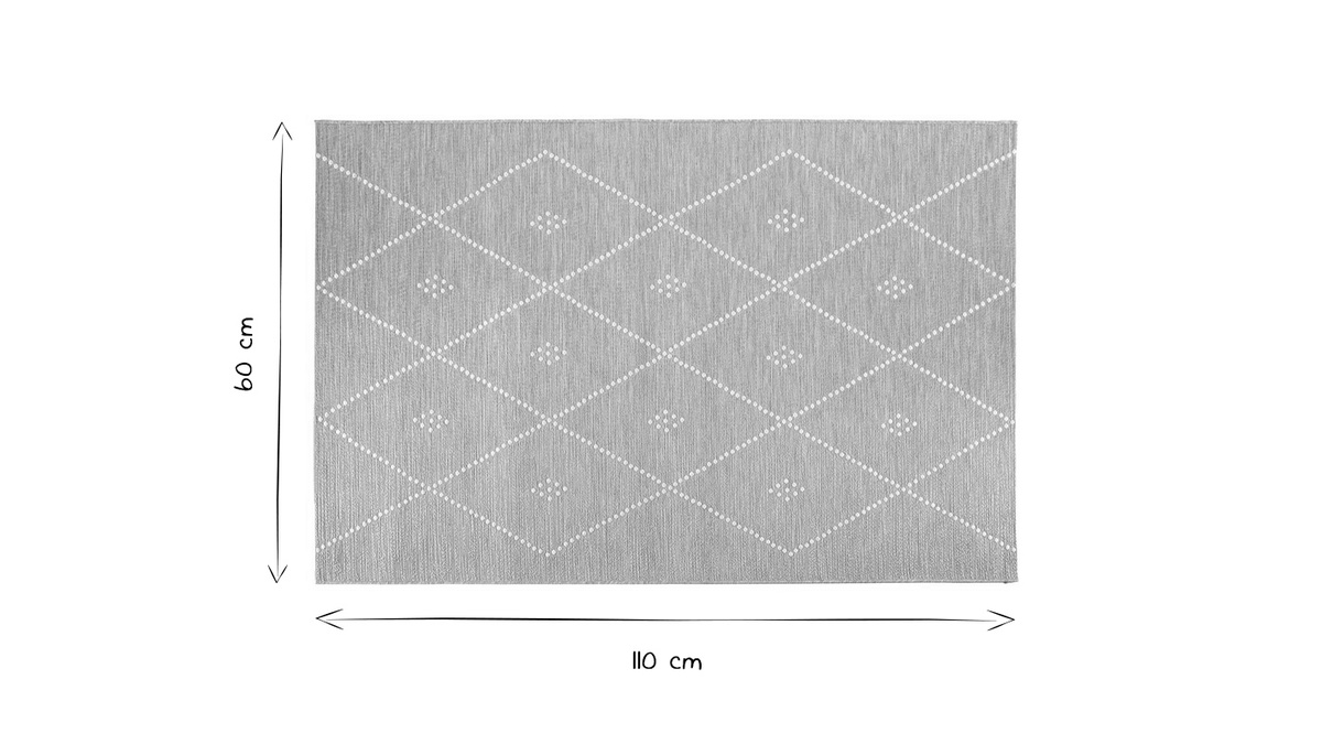 Teppich fr Innen- und Auenbereiche oder Bettvorleger naturfarben 60x110 cm ASMA