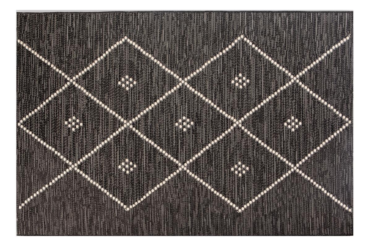 Teppich fr Innen- und Auenbereiche oder Bettvorleger schwarz/wei 60x110 cm ASMA