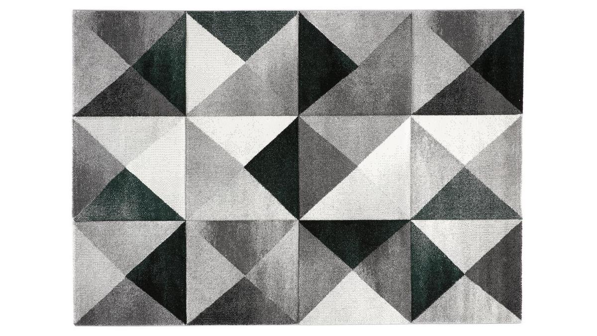 Teppich grafisches Muster grün und grau 160 x 230 cm CHROMA