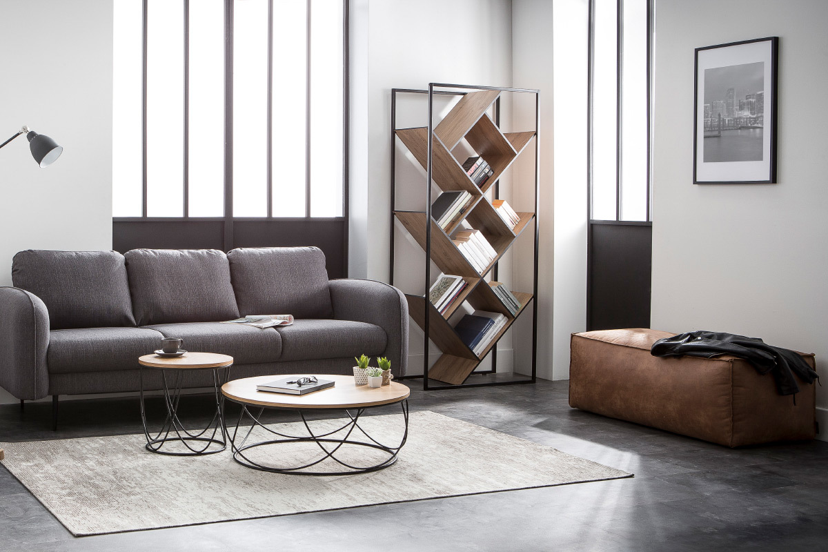 Teppich Grau Acryl - Baumwolle 155x230 STONE