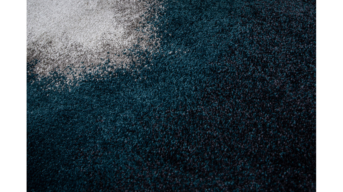 Teppich grau und blau modern aus Polypropylen 160x230cm TEKOA