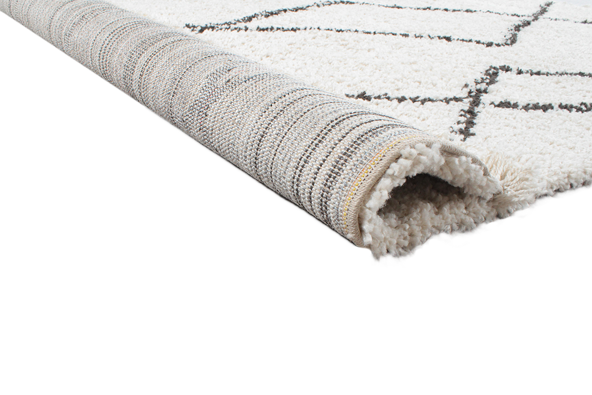 Teppich im Berberstil Schwarz und Wei 160 x 230 cm TRIBU