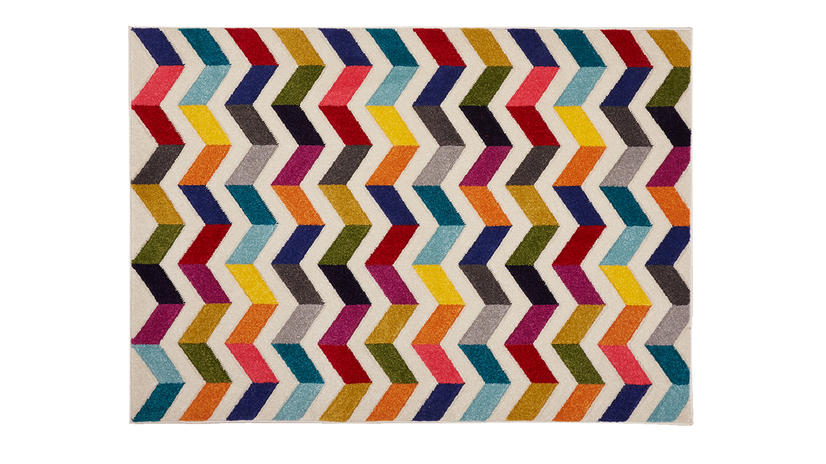 Teppich mehrfarbig grafisches Muster 160 x 230 cm MOSA