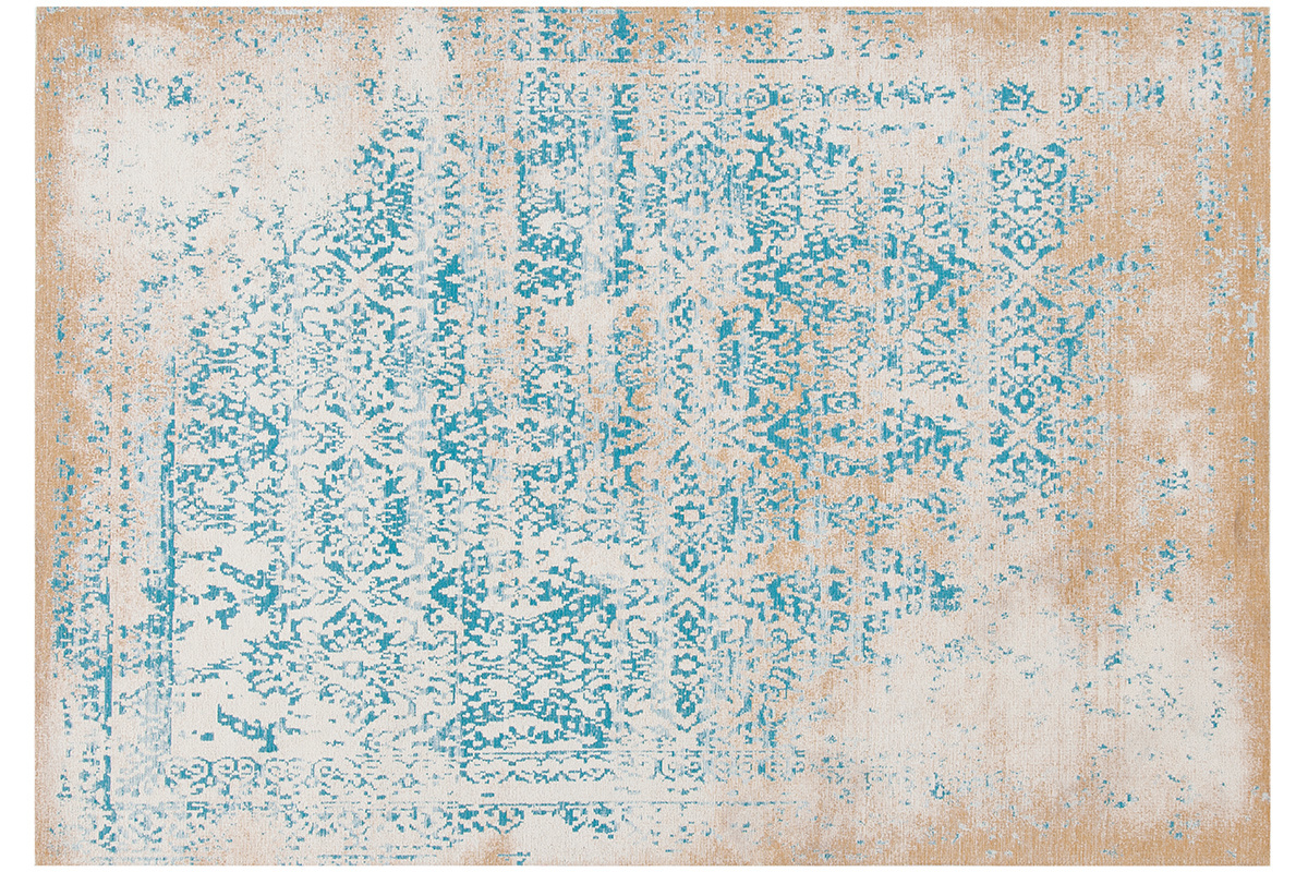Teppich mit abstraktem Muster beige und blau 160 x 230 cm AZUR