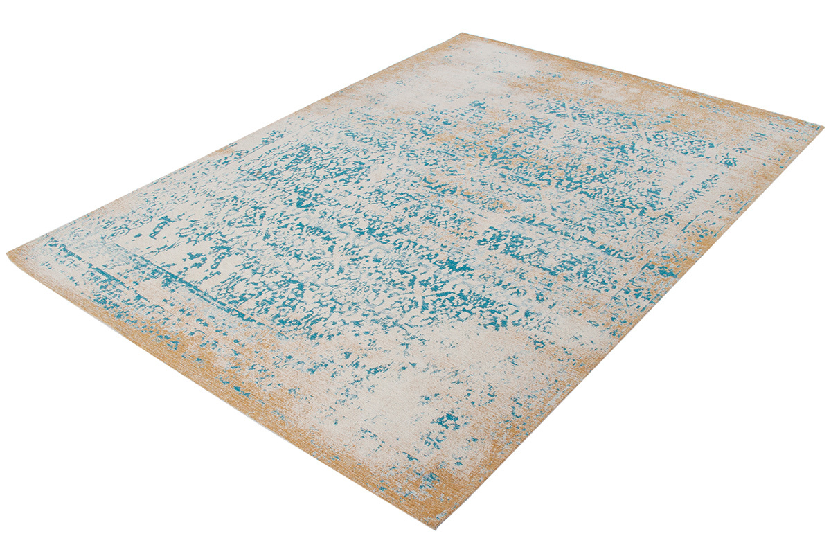 Teppich mit abstraktem Muster beige und blau 160 x 230 cm AZUR