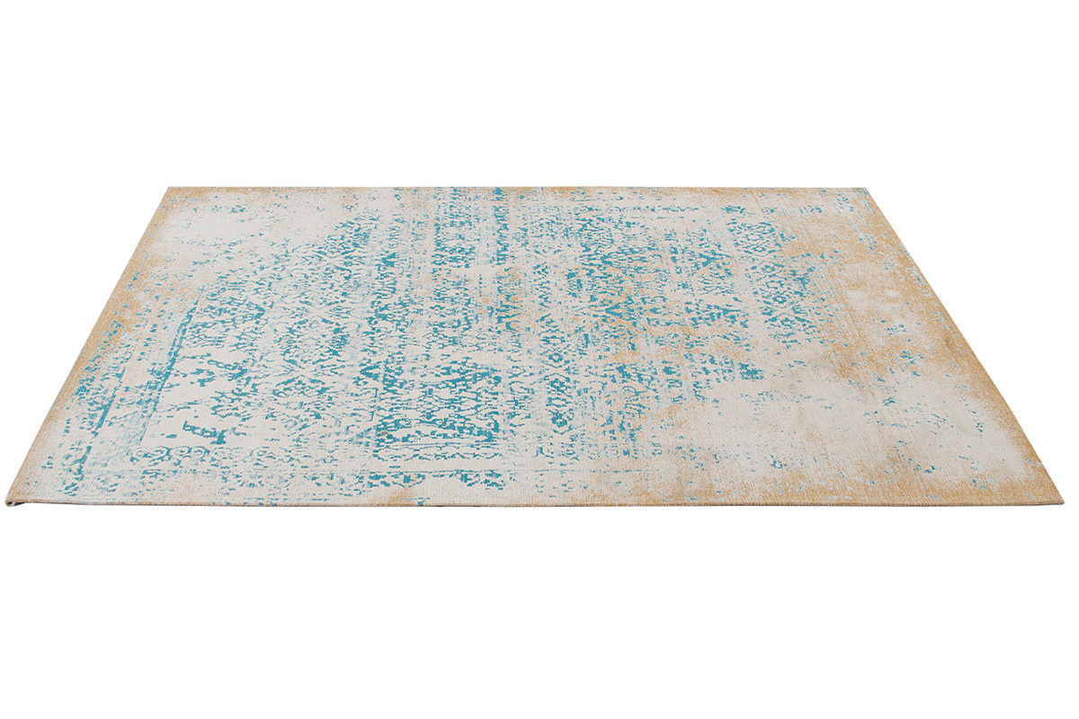 Teppich mit abstraktem Muster beige und blau 160 x 230 cm AZUR