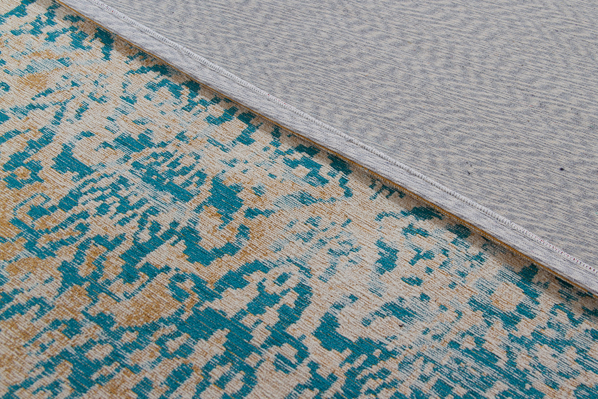 Teppich mit abstraktem Muster beige und blau 160 x 230 cm AZUR