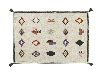 Teppich mit Baumwollmotiven 140x200 cm LIMA