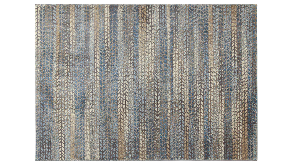 Teppich mit blauem, braunem und grauem Grafikmuster 160 x 230 cm EPIS