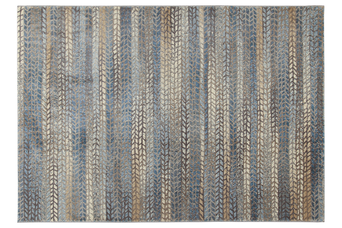 Teppich mit blauem, braunem und grauem Grafikmuster 160 x 230 cm EPIS