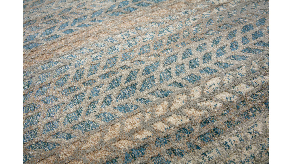 Teppich mit blauem, braunem und grauem Grafikmuster 160 x 230 cm EPIS