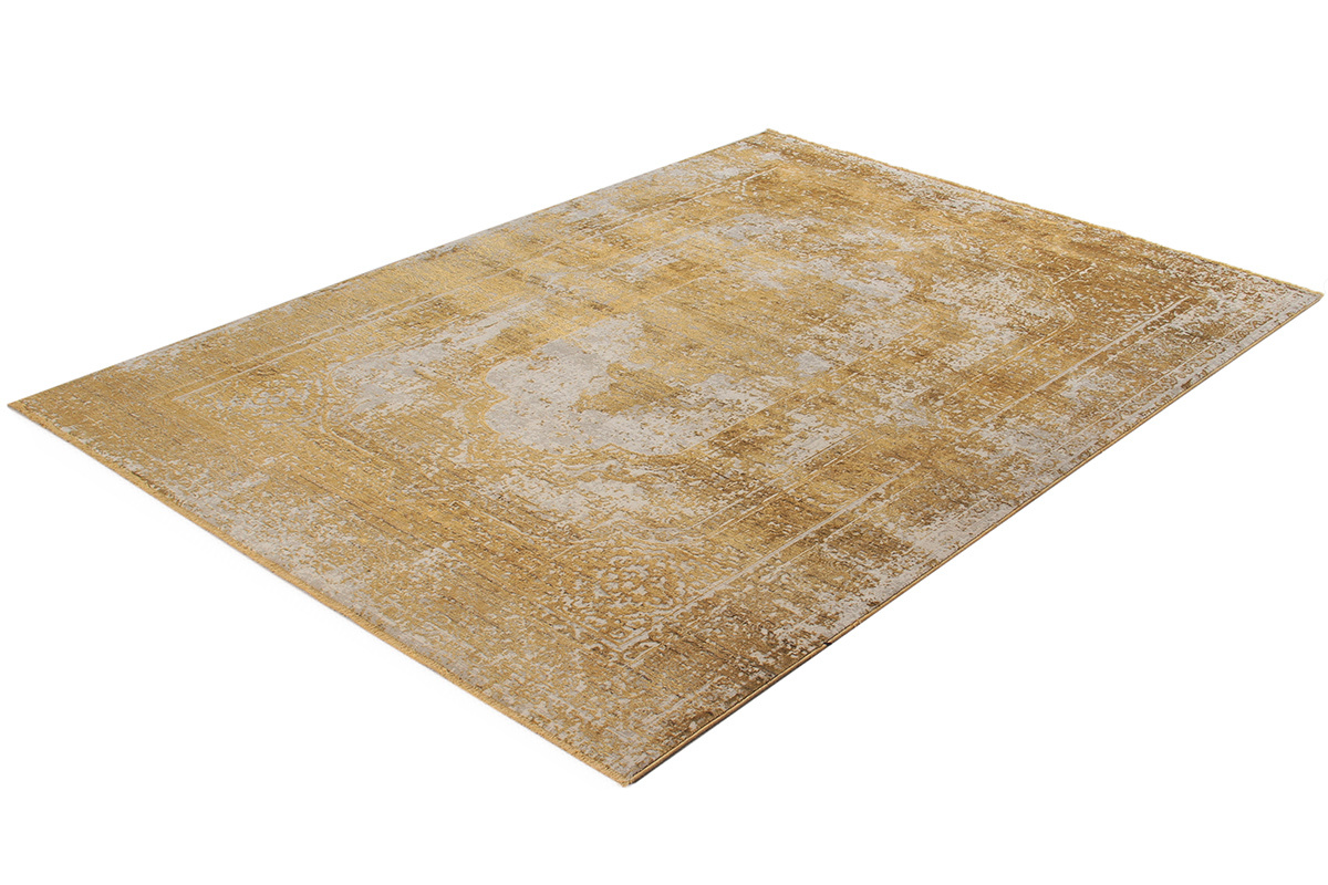 Teppich mit gelbem Abnutzungseffekt mit gewebtem Muster 160 x 230 cm PERSE