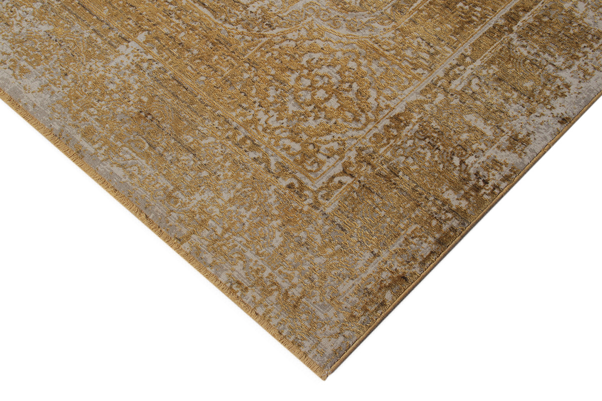 Teppich mit gelbem Abnutzungseffekt mit gewebtem Muster 160 x 230 cm PERSE