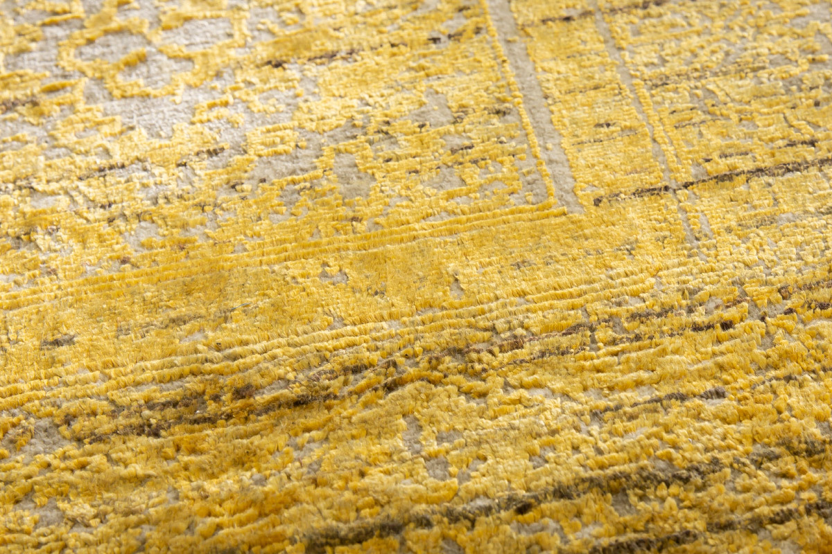 Teppich mit gelbem Abnutzungseffekt mit gewebtem Muster 160 x 230 cm PERSE
