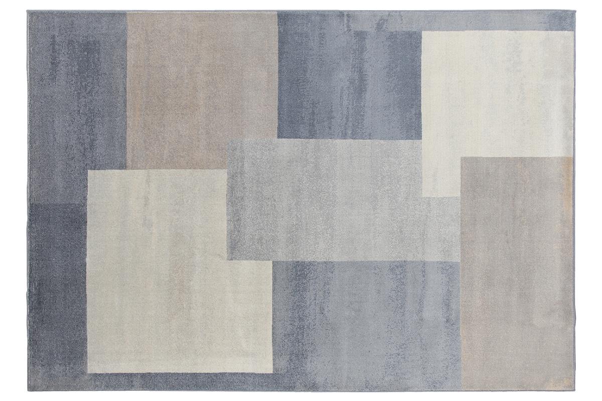 Teppich mit grafischem Muster in Grau, Beige und Taupe 160 x 230 cm KAPUA