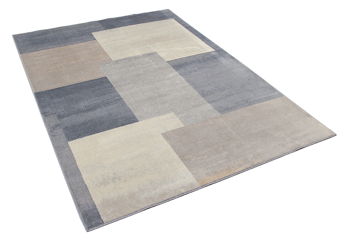Teppich mit grafischem Muster in Grau, Beige und Taupe 160 x 230 cm KAPUA