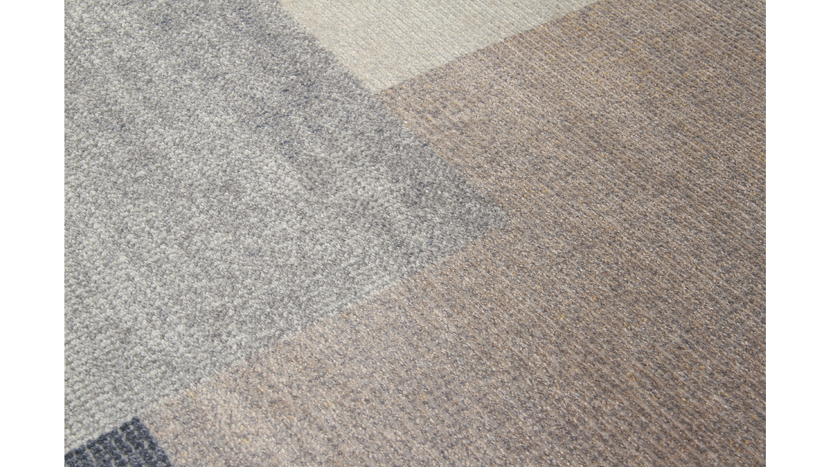 Teppich mit grafischem Muster in Grau, Beige und Taupe 160 x 230 cm KAPUA