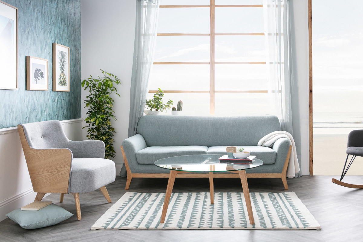 Teppich mit grafischen Motiven Hellblau 120 x 170 cm TAYA