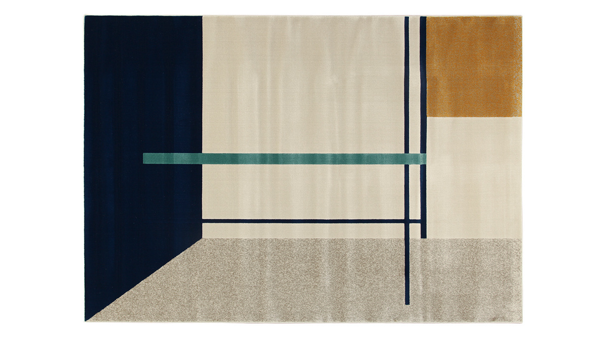 Teppich mit mehrfarbigen Motiven 160x230cm MONDRIAN