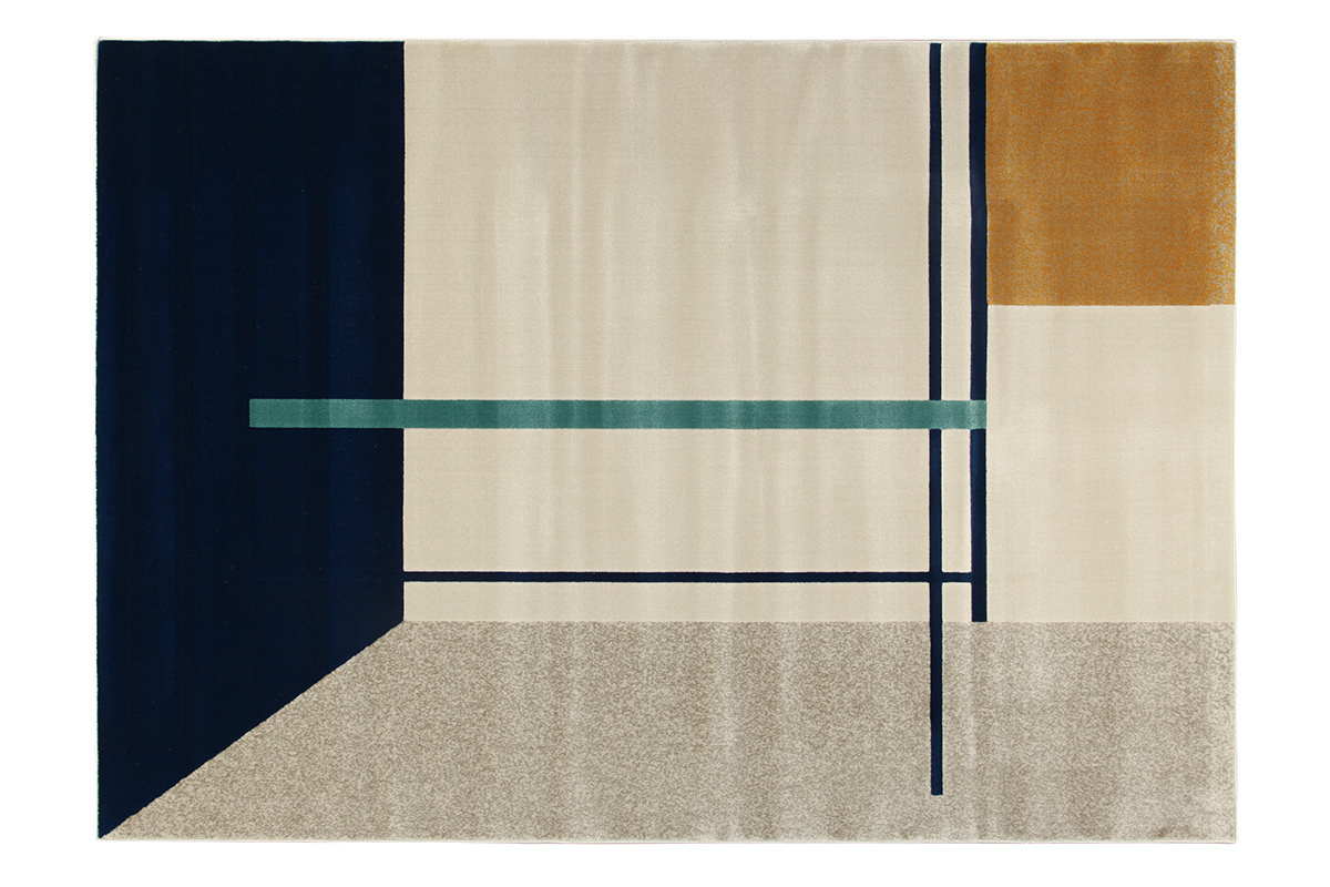 Teppich mit mehrfarbigen Motiven 160x230cm MONDRIAN