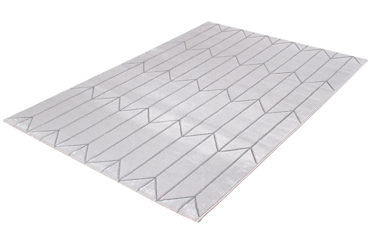Teppich modern grau mit grafischen Motiven ARROWS