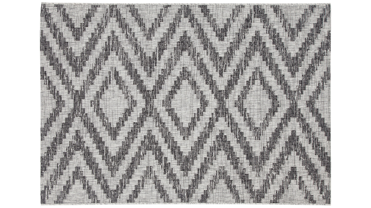 Teppich Outdoor geometrisches Muster grau 160 x 230 cm LUDI