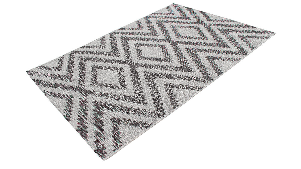 Teppich Outdoor geometrisches Muster grau 160 x 230 cm LUDI