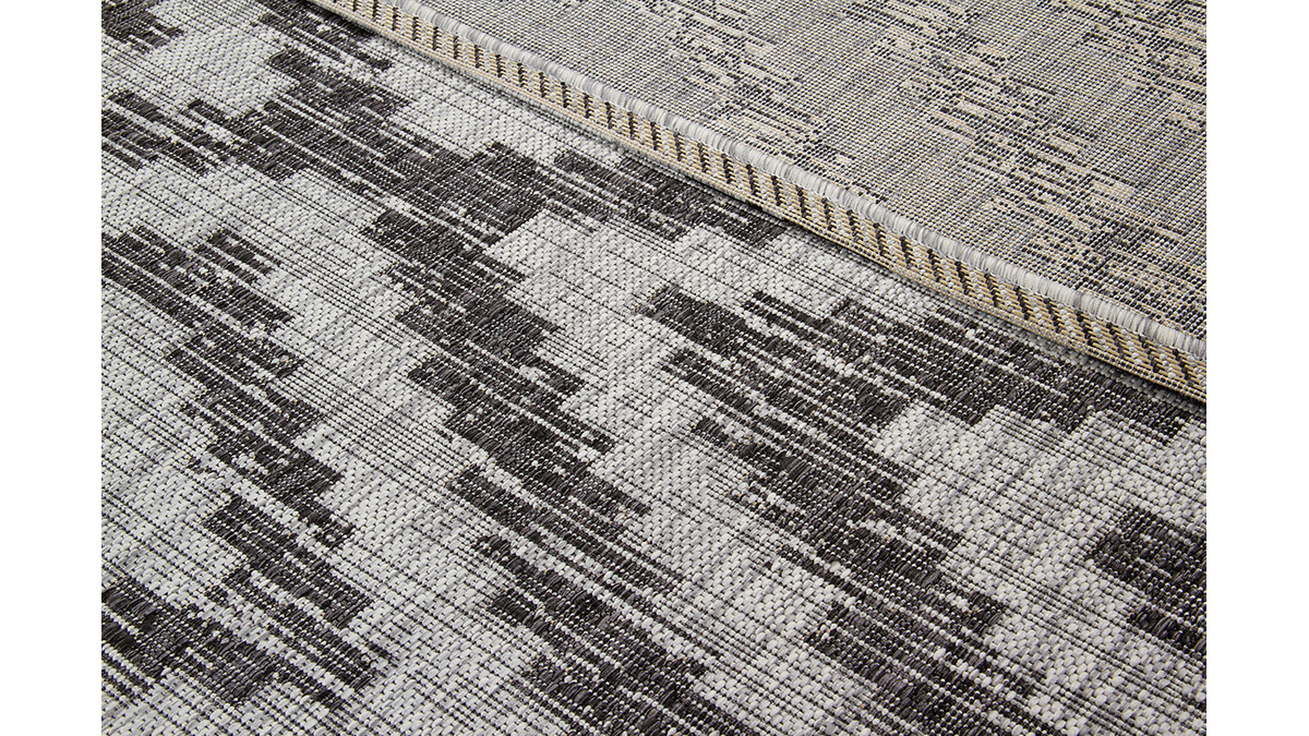 Teppich Outdoor geometrisches Muster grau 160 x 230 cm LUDI