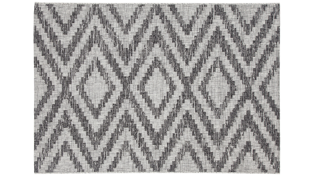 Teppich Outdoor geometrisches Muster grau 200 x 280 cm LUDI