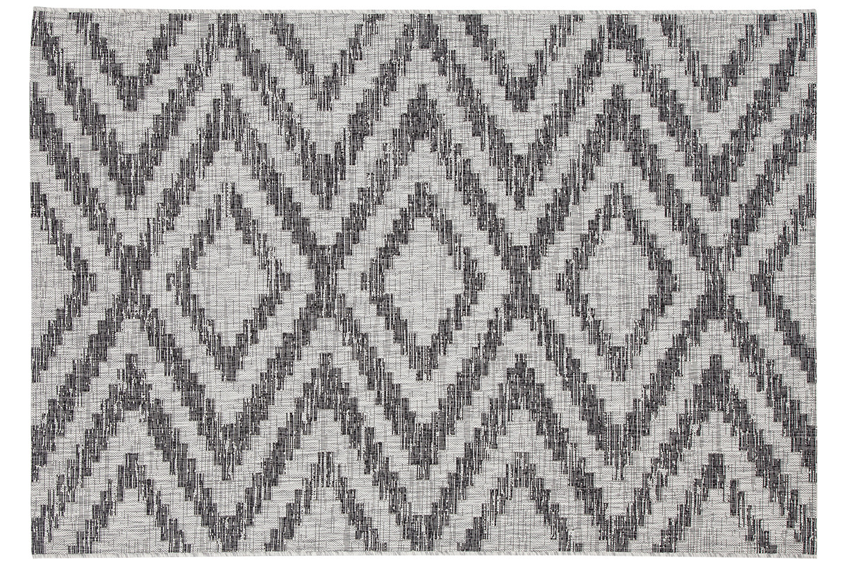 Teppich Outdoor geometrisches Muster grau 200 x 280 cm LUDI