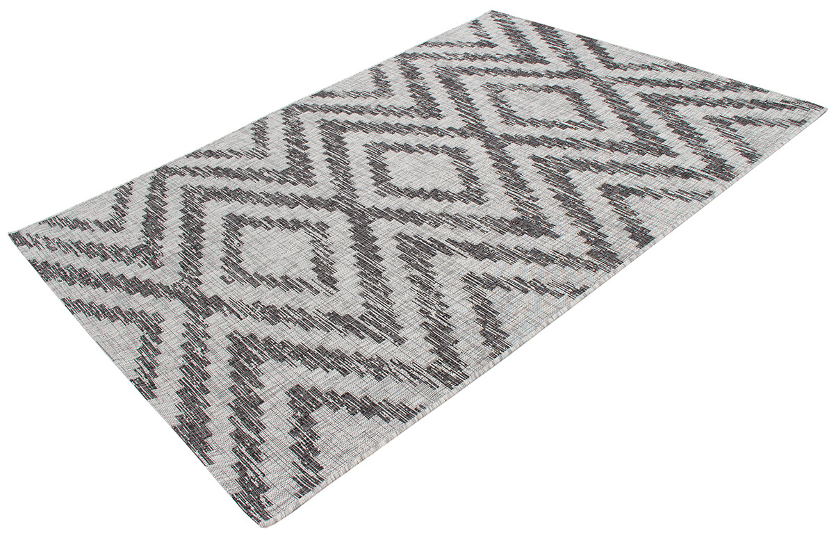Teppich Outdoor geometrisches Muster grau 200 x 280 cm LUDI
