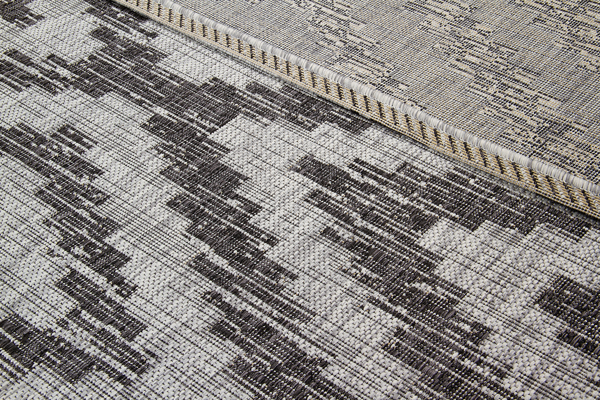Teppich Outdoor geometrisches Muster grau 200 x 280 cm LUDI