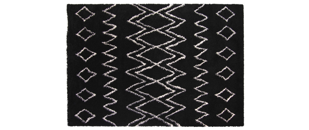 Teppich Schwarz Und Elfenbeinfarben Polypropylen 160x230 Azetta