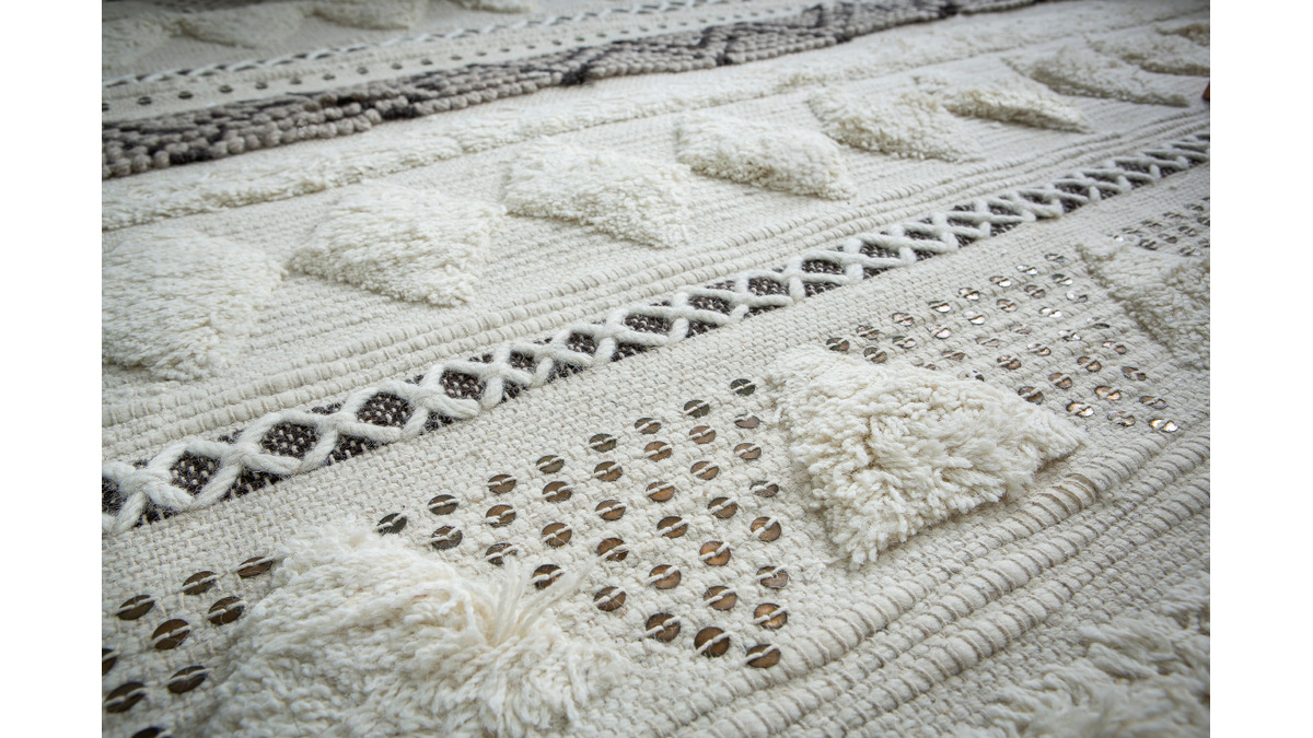 Teppich Wolle und Pailletten 160x230cm LENITY