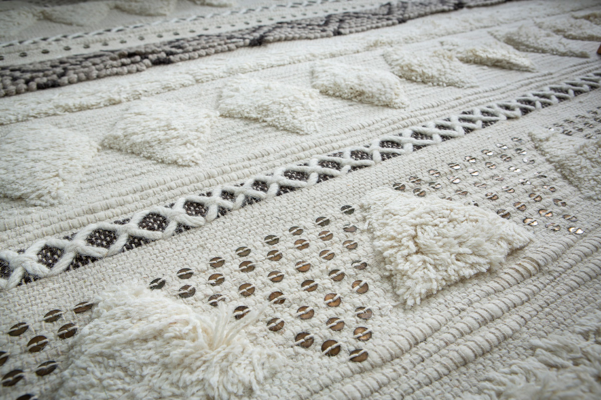 Teppich Wolle und Pailletten 160x230cm LENITY